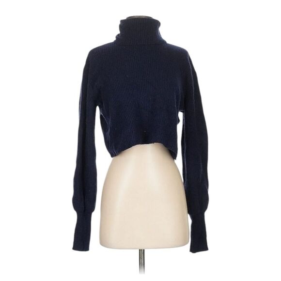 Reformation Women's Navy Turtleneck Sweater - Picture 1 of 5